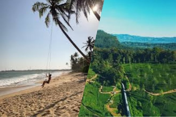 Beaches and hill country of Sri Lanka